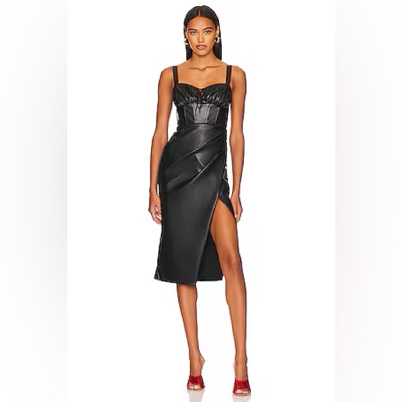 Remi x Revolve Gwen Faux Leather Dress - Picture 1 of 12